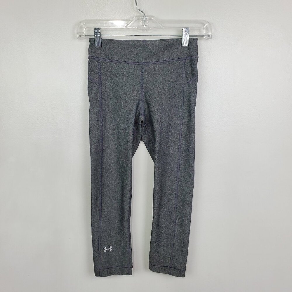 Under Armour Gray Heat Gear Cropped Capri Compression Leggings Size XS